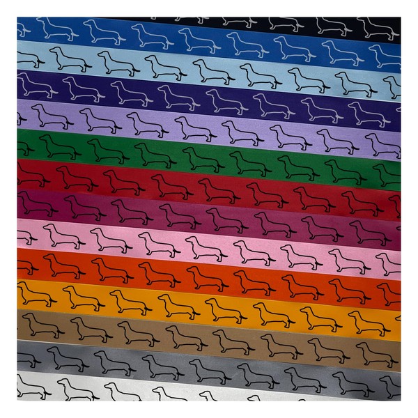 Smooth Haired Dachshund Dog Outline Satin Ribbon for Bows Gift