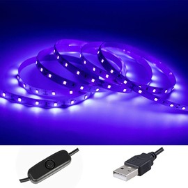 Black Light Strip 9.8 ft, USB Black Light LED Strips 5V, Flexible Blacklight Fixture Strong Self-Adhesive, Non-Waterproof