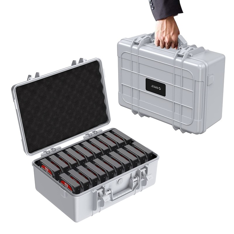 ORICO Hard Drive Case 3.5inch 20-Bay HDD/SSD Multi-Protection Storage Suitcase
