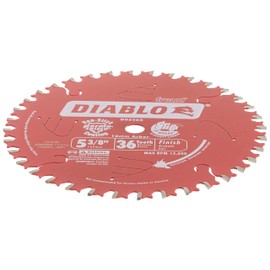 Diablo Finish Trim Saw Blade - Ideal for Portable and Low Powered Saws - 5-3/8" Diameter, 36 ATB Teeth, 10mm Arbor, .049" Kerf, 2� Hook Angle, 12000 Max RPM - D0536X