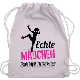 Shirtracer - Gym Bag Backpack - Real Girls Bouldering Fuchsia / Black, 05 Pastel Pink, Unit size