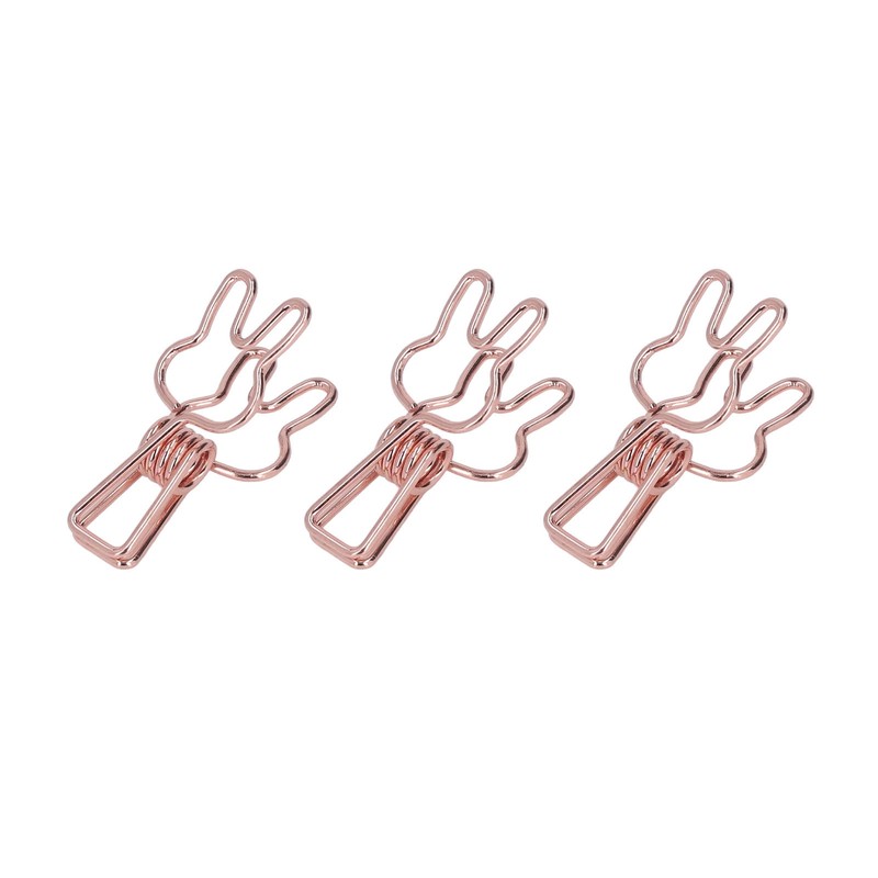 100Pcs Bunny Binder Clips Hollow Out Cute Strong Clamping Durable