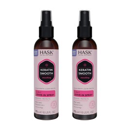 HASK Queratina Proteína 5 en 1 Acondicionador sin enjuague para todo tipo de cabello, seguro para color, sin gluten, sin sulfatos, sin parabenos, juego de 2 piezas de queratina
