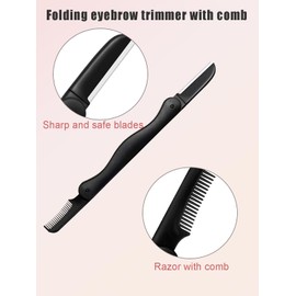 Eyebrow 5PCS Grooming Kit with Brow Razors Trimmer,Razor Trimmer, Brush, Scissors & Tweezers - Professional Set for Women and Men, Ideal for Eyebrows, Eyelashes, and Facial Grooming