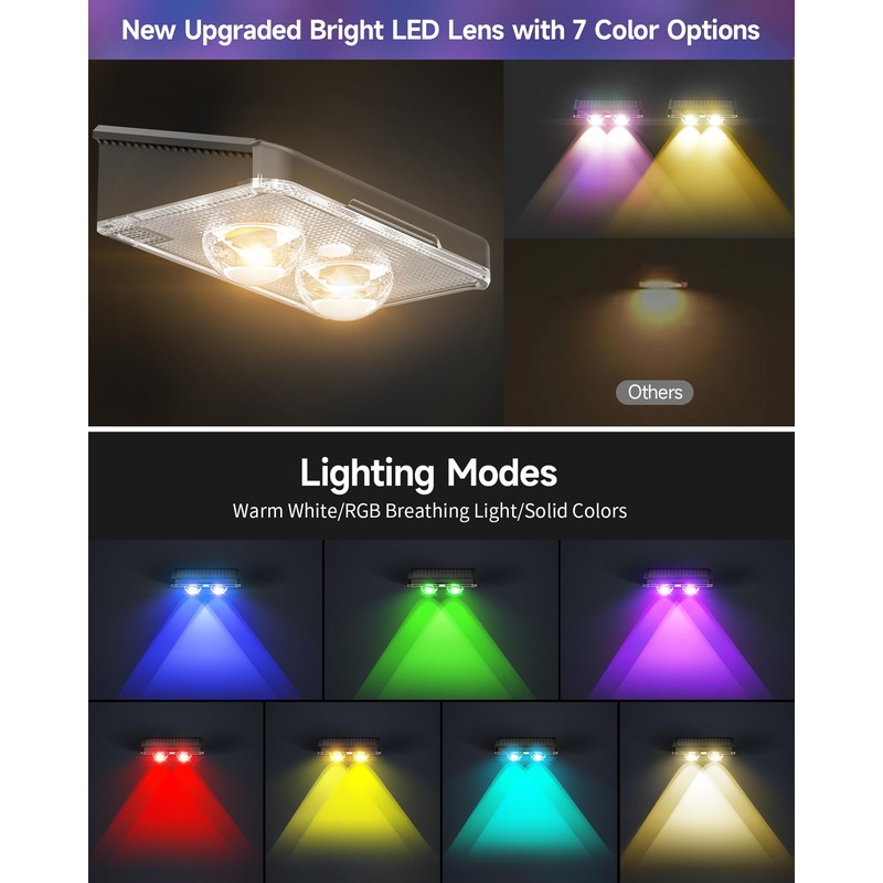 DANCINGBOAR Solar Fence Lights 16 Pack, Outdoor IP65 Waterproof LED,