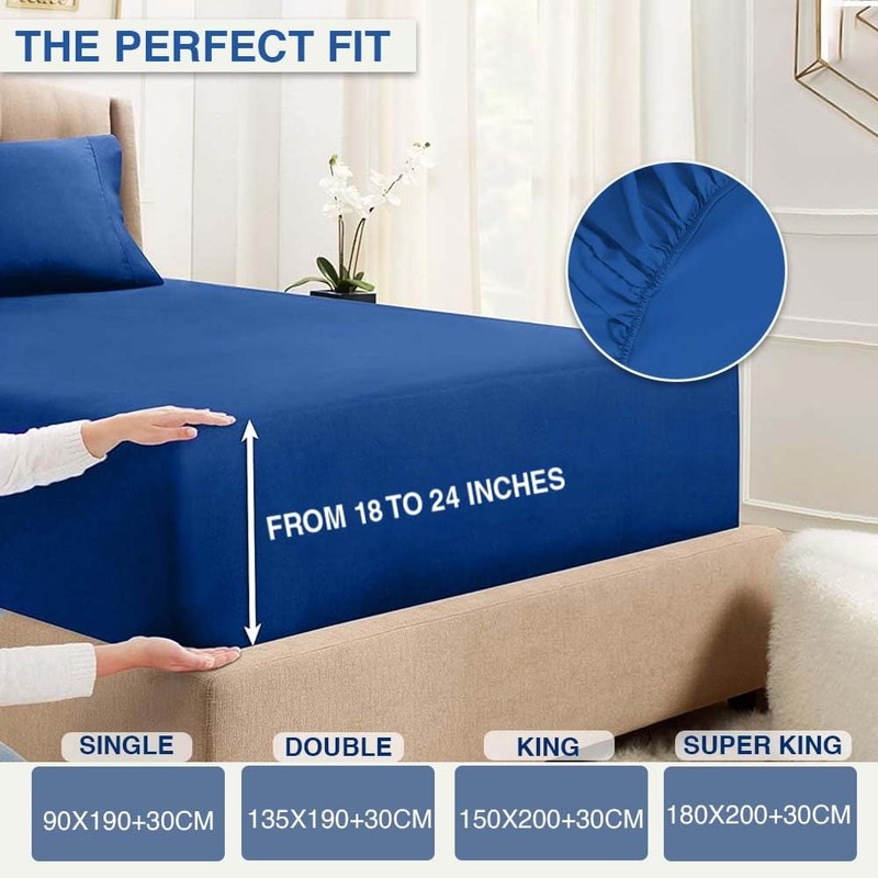 Comfortz Bedding Fitted Sheet - Deep Pocket Soft Brushed Microfiber