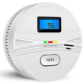 LEMONTAIL Smoke and Carbon Monoxide Detector with Batteries,2-in-1 Smoke Detector Carbon Monoxide Detector Combo,Smoke and Carbon Monoxide Alarm with Test Button and Digital Display