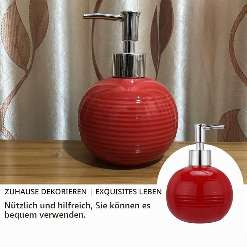 Alipis Ceramic Pump Bottle, Refillable Lotion and Soap Dispenser with