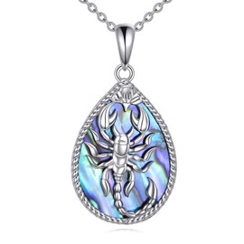 Vadmans Scorpion Nacklace Sterling Silver Abalone Shell Pendant Necklace Jewellry Gifts for Women (Scorpion Nacklace)