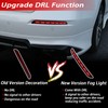 BINQIGOO Red Housing Full LED Rear Reflector Fog Bumper DRL