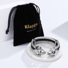 Klapgo Men's Gothic Skull Bracelet Stainless Steel Cable and Leather