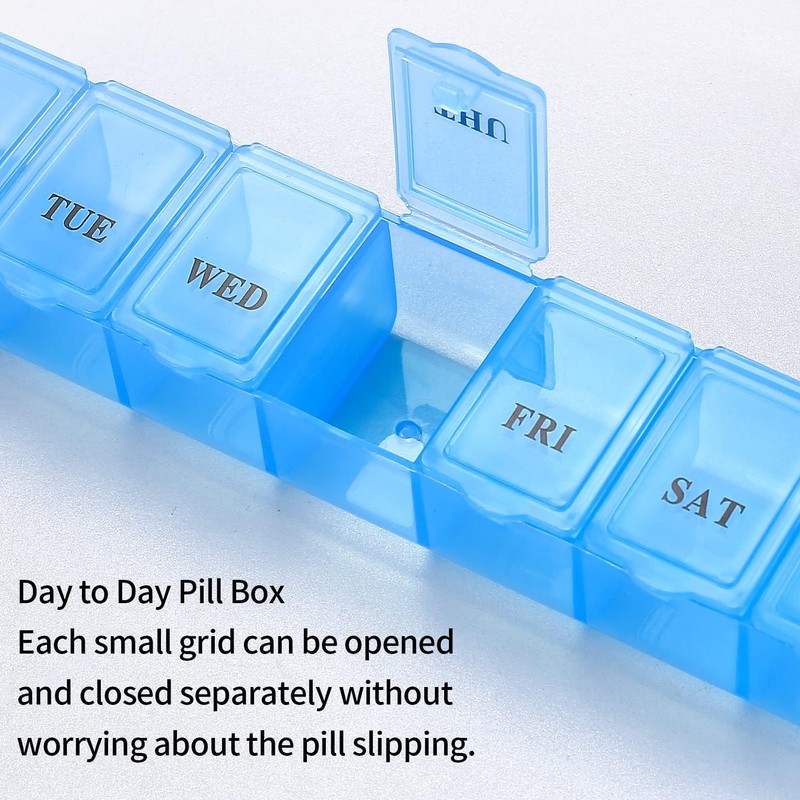3 Pieces Pill Box Organiser Pill Dispenser Box, 7 Day