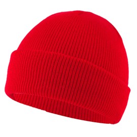PEECABE Kids Knit Hat Winter Baby Beanie for Toddler Boys Girls Beanies Plain Warm Infant Snow Skull Caps for Boys Girls 0-5 Years (6-24 Months, Red)