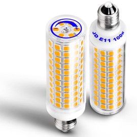 Ziomitus Dimmable E11 120V 100W Halogen Candelabra Bulbs Equivalent,T3 T4 Mini Base JDE11 Bulb,2700K Warm White 10W 1000 LM E11 for Chandeliers,Candelabra,Ceiling Fan, Table Lamps,2Pack