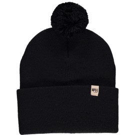 Minus33 Midweight Everyday Knit Cuff Pom Beanie - 100% Merino Wool - Winter Pom Pom Hat - Black - One Size