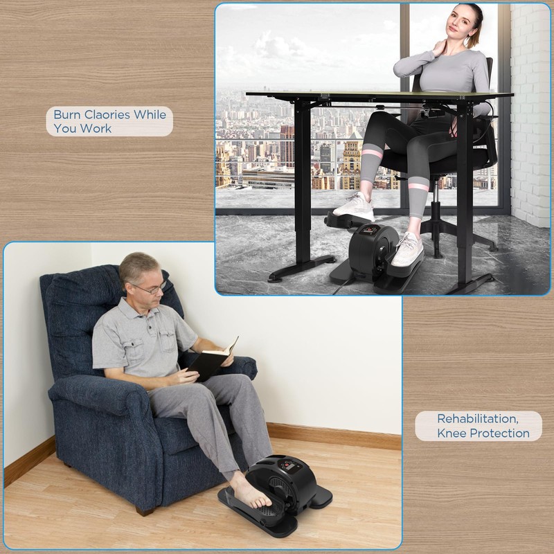 Under Desk Elliptical, Electric Seated Pedal Exerciser Quiet Compact Mini