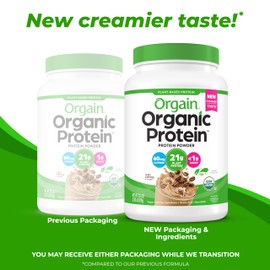 Orgain Orgain Organic Vegan Protein Powder, Iced Coffee - 21g Plant Protein, 60mg of Caffeine, Low Net Carb, No Lactose Ingredients, No Added Sugar, Non-GMO, For Shakes & Smoothies, 2.03 lb