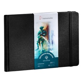 Hahnemühle Watercolour Book 100% Cotton, 250 g/m², Matte, Surface-Glued, 30 Sheets/60 Pages, Watercolour Book (A5 - Landscape Format)
