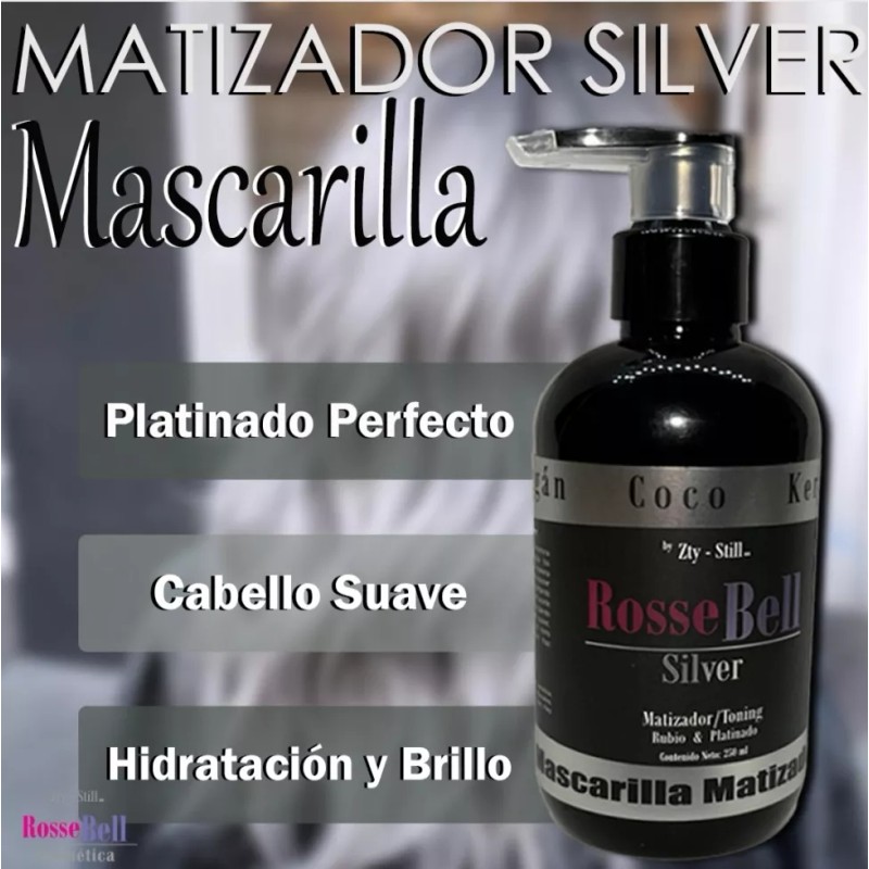 RosseBell Shampoo Y Mascarilla Silver, Rose Bell