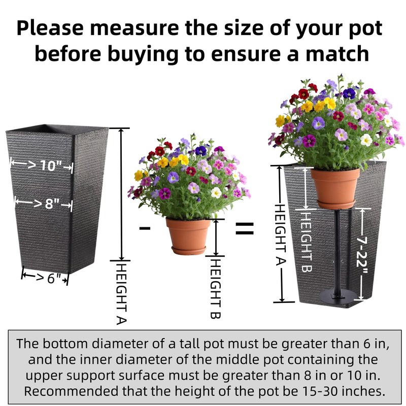 ZSHIGANMA 3 Pack Plant Risers for Inside Pots, Adjustable Height