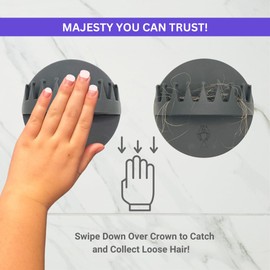 Trap Queen, Hair Catcher, Wall-Mount Suction Hair Collector. Silicone Catcher for Bath & Shower (Black)