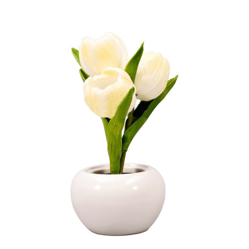 Tulip Night Light Soft Light Exquisite Ceramics PU Flower Table