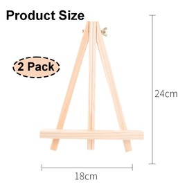 Mini Wooden Easels, Small Easel, for Pictures, Foldable Canvas Stand, Compact Easel, Business Cards, Photo Albums, Painting Crafts (Wood, 18 x 24 cm)