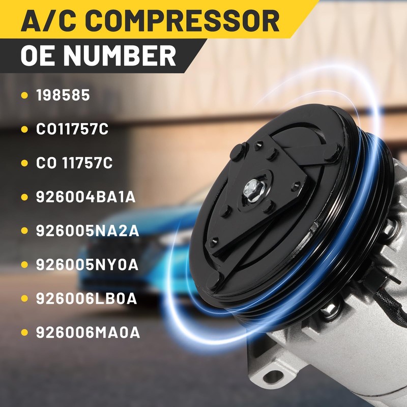 Ytrica Air Conditioner AC Compressor w/Clutch Fit for Nissan Rogue