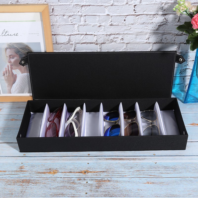 8 Grids Portable Glasses Display Case Travel Sunglasses Storage Case