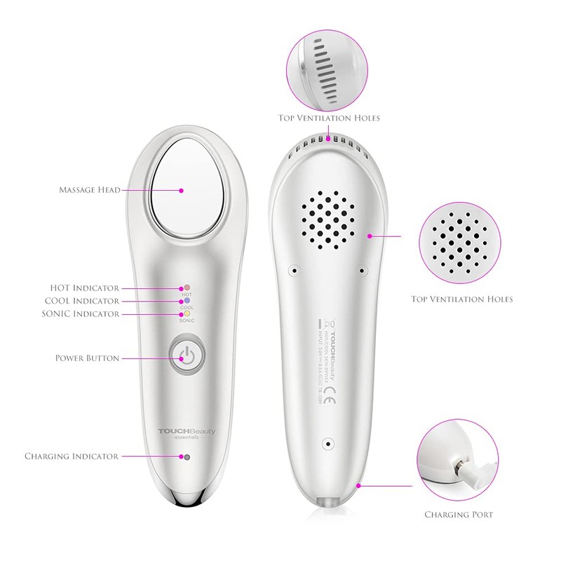TOUCHBeaty AG-1389EU Hot and Cold Face Massage Device with Vibration