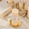 2-Pack 2x6 White Beeswax Pillar Candles, Hand-Rolled Honeycomb Texture