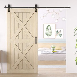 WINSOON Simple Sliding Barn Door Handle, Comfortable Handy Touch Gate Handle Pull Set, Premium Black Carbon Stainless Steel Body, Snugly Fits 7-3/4" Hole Spaces Wood Doors, Replace Old Pull Handles