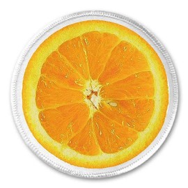 Orange Fruit Slice - 3" Circle Sew/Iron On Patch