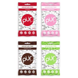Pur Gum Variety Pack - Cool Mint, Chocolate Mint, Cinnamon and Bubblegum - 55 Pieces each
