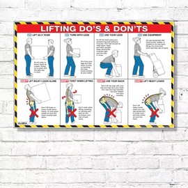 ALGRA - Safety Poster - Lifting Do's and Don'ts 24" X 36" Laminated Poster