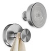 Silver Shower Hooks - 2Pcs Suction Cup Hooks for Shower,