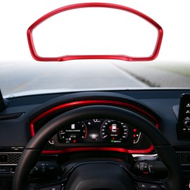 Thenice for 11th Gen Civic Dash Board Trims Instrument Panel Dashboard Cover Compatible with Honda Civic 2022 2023 2024 2025 2026 -Red