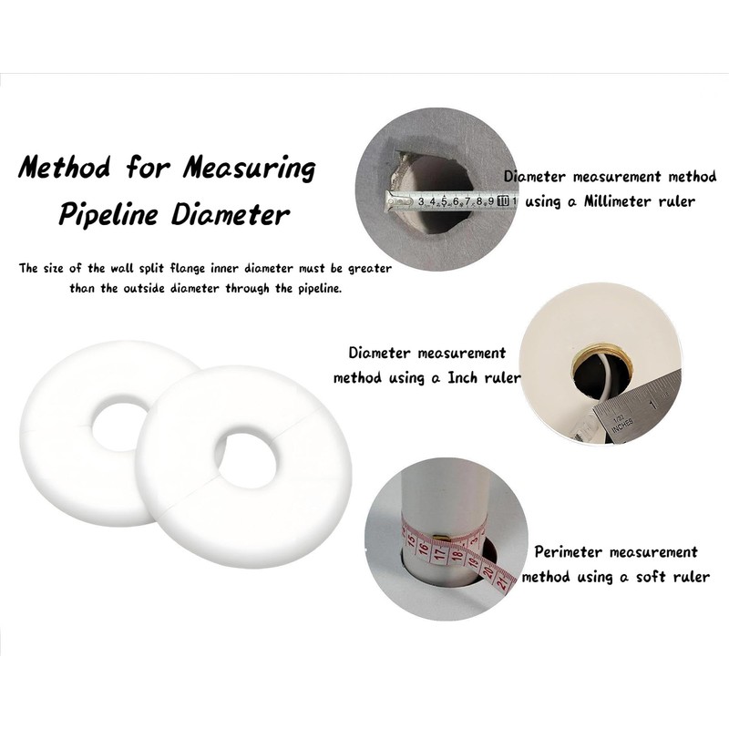 2PC Escutcheon Plate, Round Wall Split Flange Self-Adhesive Buckles Design