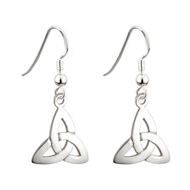 Trinity Knot Earrings Sterling Silver Celtic Irish Drop Made in Ireland