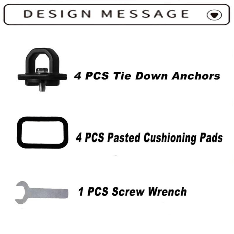 Aliminyy 4pcs Tie Down Anchors Truck Bed Side Wall Anchor
