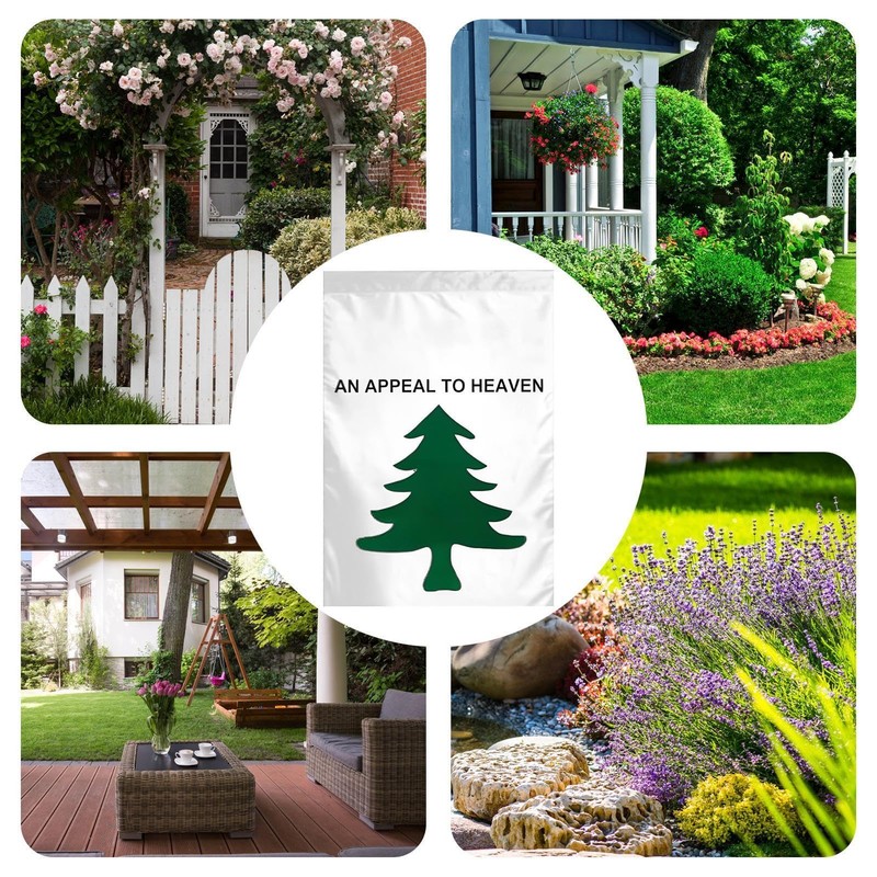 Outside Garden Flag, Printed Patterns House Decoration Banner Pine Tree