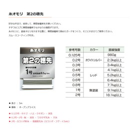 Hokuetsu Sangyo Thread Sinker Second Tip 16.4 ft (5 m) 0.2 inch (0.2 mm), White Silver