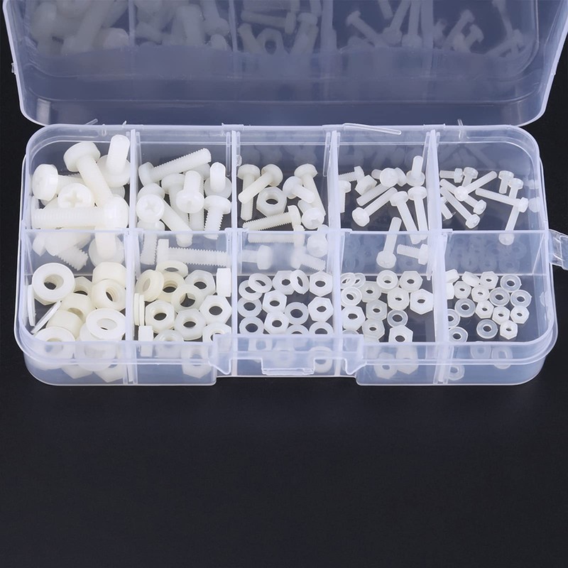 Jiawu 150pcs Durable -Resistant Screws Bolts Nuts Washers Assortment Kit