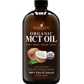 Handcraft Blends Organic MCT Oil from Organic Coconuts 16 Fl oz – Keto Friendly, Non-GMO, Vegan Coconut Oil – Great for Beverages, Coffee, and Tea