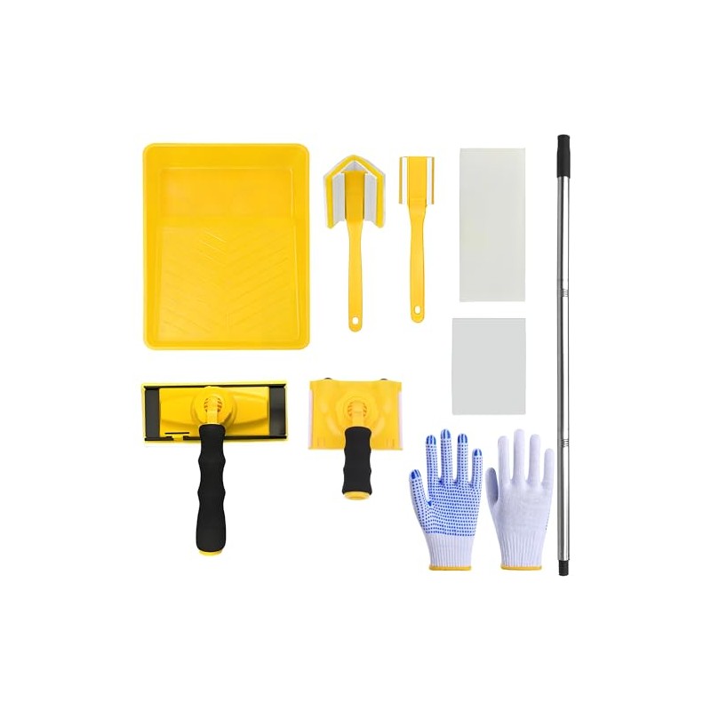 Paint Edger Tool Kit, 9” Paint Pad Set with 360°