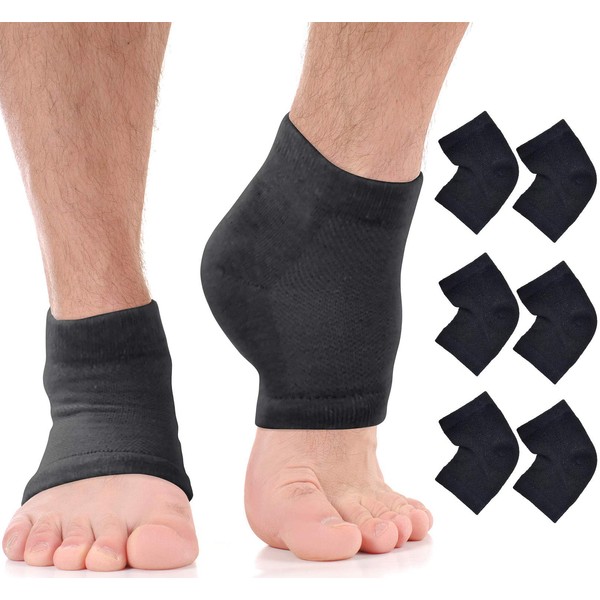 Moisturizing Socks for Men | Cracked Heel Treatment with Aloe Vera | Moisturizer Foot Callus Remover | Aloe Socks for Cracked Heels & Dry Cracked Feet | Lotion Infused Gel Heel Socks (XL - 3 Pairs)