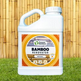 FOREVER BAMBOO Renovator Exclusive Formula UV-Protection Wood Restoration Solution Natural Stain, 1 Gallon Water-Based, Eco-Friendly to Restore Old Bamboo Products, Bamboo Fences, and Poles
