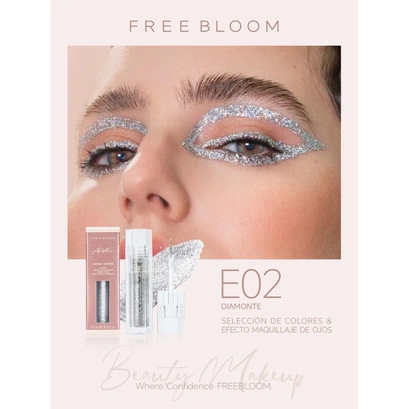 Sombra Líquida De Freebloom Glitter Color De La Sombra Eye