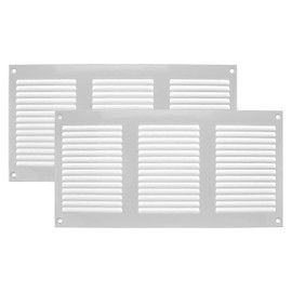 Vent Systems 30 x 15 cm - Pack of 2 Air Vent Covers - White - Metal Air Return Grill with Built in Pest Protection