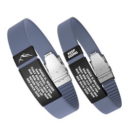 Divoti SuperCharge Wristband ID, Silicone Clasp Identification Bracelet and Sport ID for Athletes - Black Tag/Carmella Blue Silicone Band - 13mm